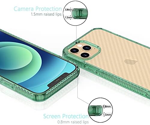 Dooge дизајниран за iPhone 12/12 Pro Case, [Anti Finger отпечаток] [Nonlip] Модел на јаглеродни влакна Тешки заштитнички јасен тенок