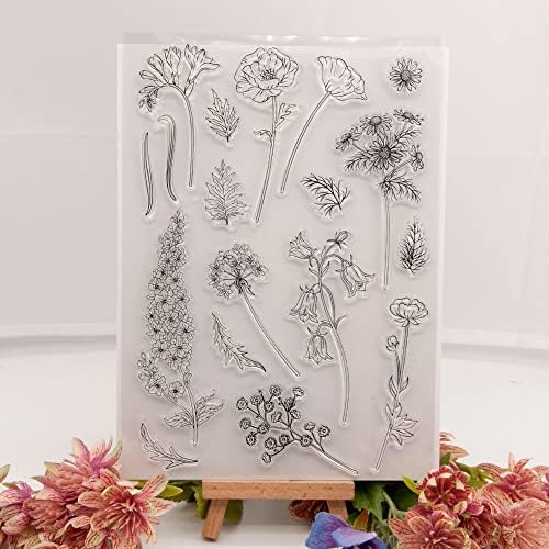 Арбуја различни цвеќиња остава афиони bellвончеви декоративни чисти марки за правење картички и белешка за DIY -A1885