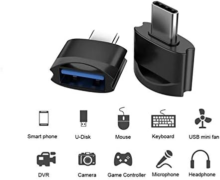 USB-C женски до машки адаптер компатибилен со вашиот Samsung Galaxy Z Flip OTG со тастатура Type-C за тастатура за проширување на уреди, глувче, ZIP, GamePad Sync