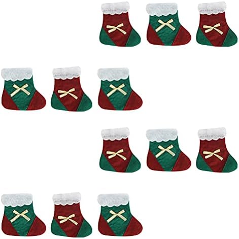 12 парчиња Торба За Прибор За Јадење За Божиќни Чорапи Прекрасна Мини Покривка За Садови Шик Џеб За Складирање Декор За Прослава