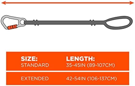 Ергодни лигњи 3100 алатки со единечен карабинер и прилагодлив крај на јамката, стандардна должина, 10-пакет