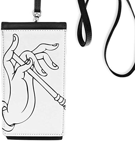 Култура рачна стапче за цртање на линијата за цртање телефонски паричник чанта што виси мобилна торбичка црн џеб