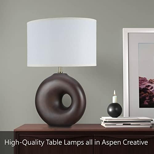 Аспен Креативен 40246-42-1, овална ламба за задачи w/вртливата сенка, 2-тон топол месинг w/мат бел финиш, големина: 7-1/8 d x 17 ч