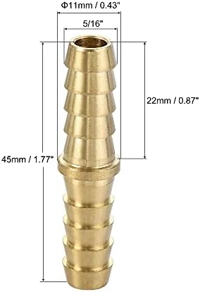 uxcell Црево Берб Фитинг, 5/16 до 5/16 Инчен Месинг Шупливи Директно Брз Конектор За Вода Гориво Воздух Нафта Гас, Пакет од 2