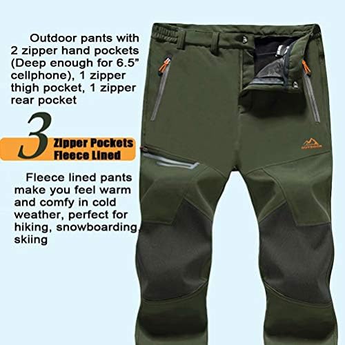 Зимски панталони Магкомен, руно, наредени скијачки панталони за снег, отпорни на вода 4 џебови на поштенски панталони на отворено