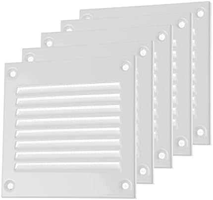 Системи за вентилатори 4 '' x 4 '' инчен пакет од 5 бел воздух за отворање на метална метална воздух за враќање на воздухот со вграден екранот за стражари на штетници HVAC