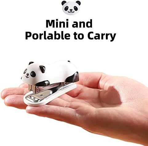 Ezwork Panda Stapler Mini, 20 листови за вграден спојник за отстранување на главни елементи со 1000 стандардни главни елементи за слатки степнувачи
