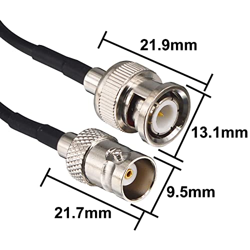 Yotenko bnc jumper кабел 3ft bnc машки до BNC Femaleенски продолжен кабел 50 Ohm SDI кабел CCTV Extension Coaxial Line Cable RG174 за видео сигнали, CCTV, DVR, камера