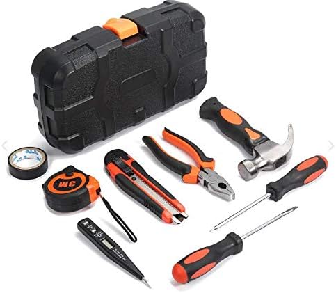 9 парчиња мултифунизионални алатки за домаќинство за домаќинства комплет поставени кутии челики хардверски алатки за алатки за алатки