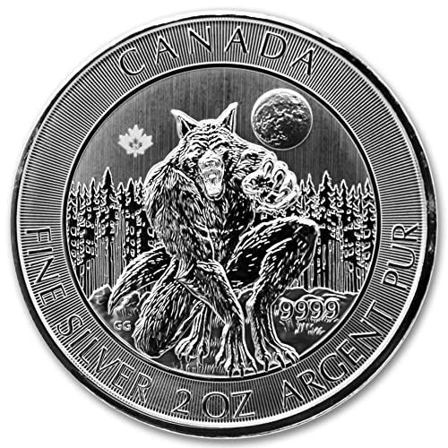2021 КАЛИФОРНИЈА 2 мл Канадска Монета Од Сребрен Врколак-Суштества од Северната Серија Брилијантни Нециркулирани Со Сертификат За Автентичност
