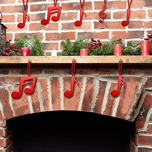 Hotop Божиќна музика Белешки Орнаменти Метални високи распрскувачки украси на дрво, музички белешки Декорации за забави новогодишно висички декор за Божиќни украси