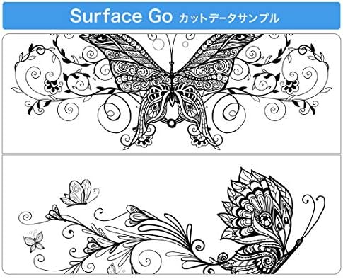 Покрив за декларации на igsticker за Microsoft Surface Go/Go 2 Ултра тенки заштитнички налепници на телото 009822 Пеперутка бела црна боја