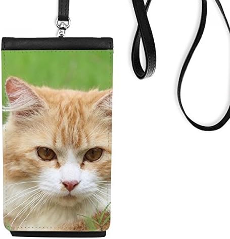 Жолти ленти мачка зјапаат миленичиња за миленичиња, телефонски паричник, виси мобилна торбичка со црн џеб