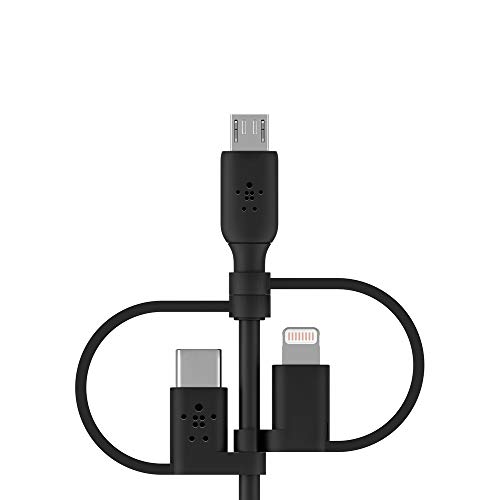 Белкин 3-во-1 Универзален USB-Кабел-USB-C Кабел, Молња Кабел, Микро-USB Кабел За Полнење Кабел За Полнење Полнач Дизајниран За apple
