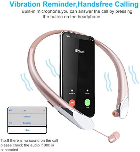 Слушалки за Bluetooth, кои можат да се повлечат на слушалките за безжични слушалки на вратот, кои се откажуваат стерео слушалки