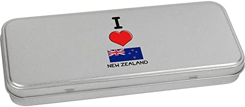 Azeeda 80mm 'Јас го сакам Нов Зеланд' Метал шаркиран калај/кутија за складирање
