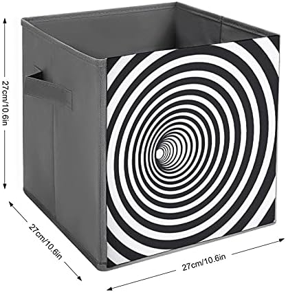 Апстрактни Црно Бели Шарени Оптички Стп Кутија За Складирање Организирање Коцки Со Рачки Корпа Канти За Плакарот Играчка