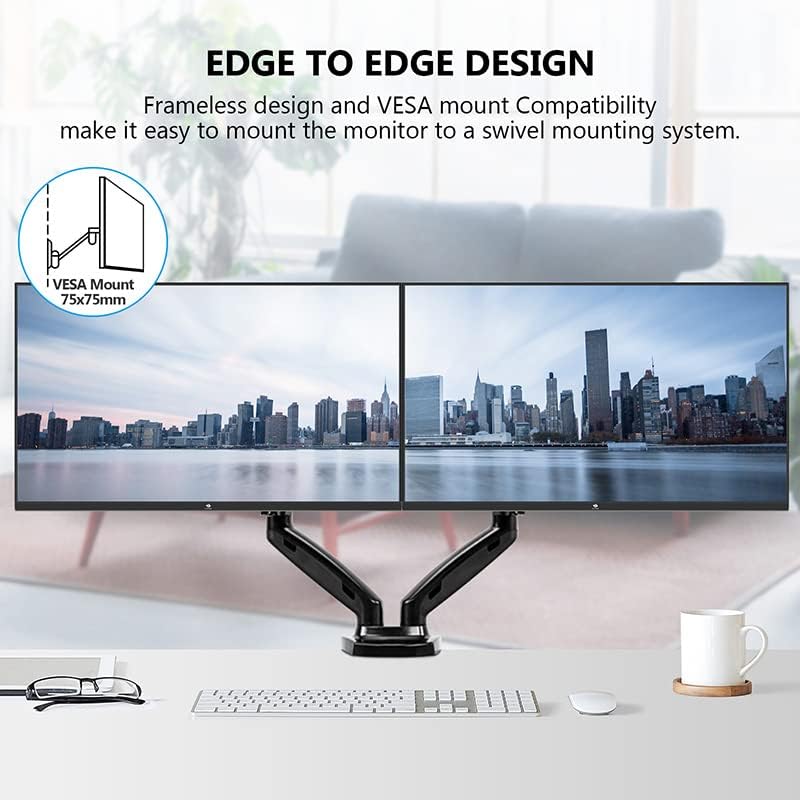 24 инчен Монитор, Z-Edge Компјутер Монитор, Целосна HD 1920 x 1080p IPS Дисплеј 75Hz Компјутер Монитор со HDMI, VGA, Без Рамка, Анти-Отсјај