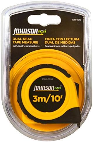 Џонсон Ниво &засилувач; Алатка 1828-0010 Метрички/Инчен Лента За Напојување, 3м/10', Црна/Жолта, 1 Лента