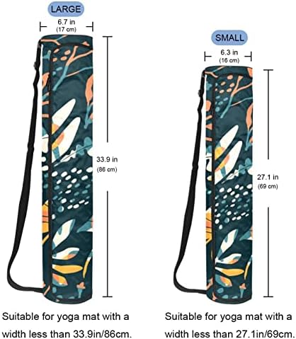 Обоени беспрекорни лисја јога-мат торби со целосна зип торба за носење за жени мажи, вежбање јога мат носач со прилагодлива лента