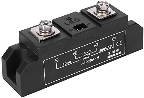 SSR Solid State Relay, 100A Cxtentraction Industrial Relay, DC Control AC, LED индикатор, напон за полнење 12-480VAC, Поддршка за излез на