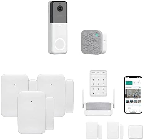 Wyze Wireless Video Videobell Pro & Home Security Core комплет и климатски сензори; 3 М.