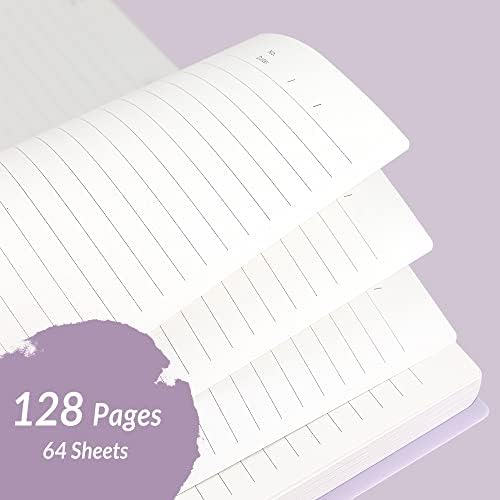 Спирални тетратки со Anecy 3 пакети - Големи наредени списанија со 120gsm дебели колеџ управувани хартија 64 листови/128 страници