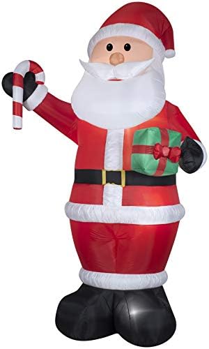Gemmy Industries 36715 12 ', гигант, воздух разнесена Дедо Мраз со подароци и бонбони трска