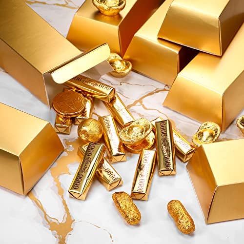 40 Парчиња Златни Шипки Лажна Златна Кутија За Подароци Златна Корист Кутии Со Фолија Кутии Со Богатство Хартија Златна Тула Казино Пиратски