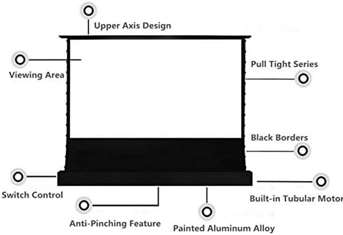 Chysp 4K 16: 9 Електричен моторизиран под -проектор за проектор на проекторот Екран црн кристал ALR екран за проектор за долго фрлање