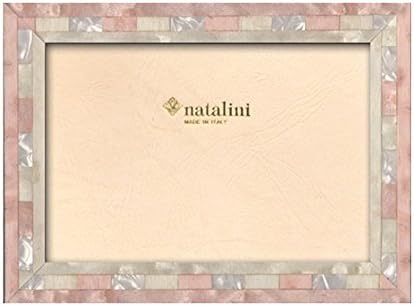 Наталини 5 x 7 розова и бела мозаична дрвена рамка направена во Италија