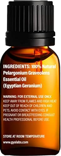 Френсинсес масло за масло од кожа и гераниум за сет на кожа - чисто терапевтско одделение есенцијални масла - 2x10ml - лаборатории Gya