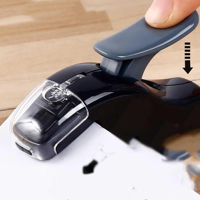 Trexd Mini Staplless Stapler, безбеден и заштеда на труд студент и канцелариски канцелариски материјал