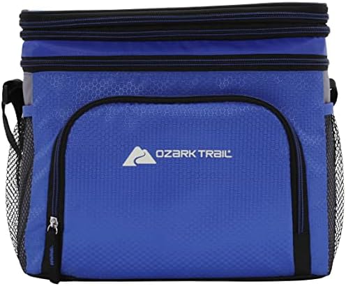 Озарк Трага 12 може да биде ладилна торба изолирана топла/ладна термичка, проширен врв, тврда пластична лагер, лента за рамо, за кампување за работа за ручек, сино