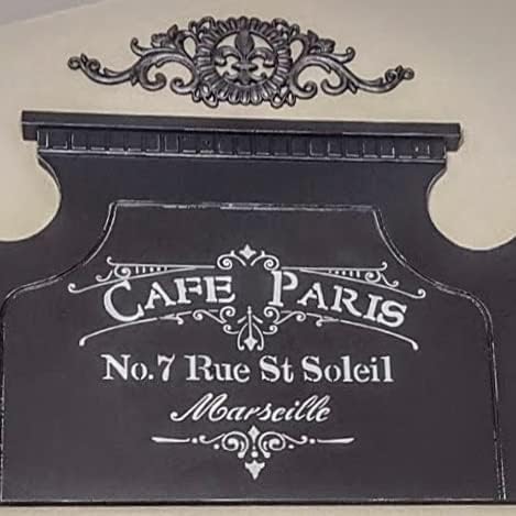 Класично кафе во Париз Стентил Најдобро винил големи марсеј француски матрици за сликање на дрво, платно, wallид, итн. -Мултипак | Брилијантен материјал за сина боја