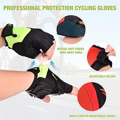 Firelion велосипед нараквици за мажи/жени велосипедизам ， велосипедски ракавици за трки со патишта на отворено MTB DH ， целосен прст на половина прсти за заштитни ракав?