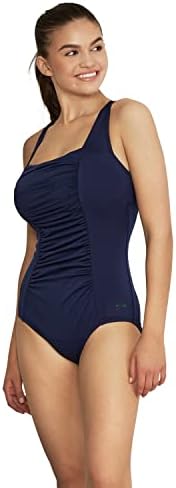 Speedo Women's'sенски костим за капење Едно парче издржливост+ Shirred Tank Умерен пресек