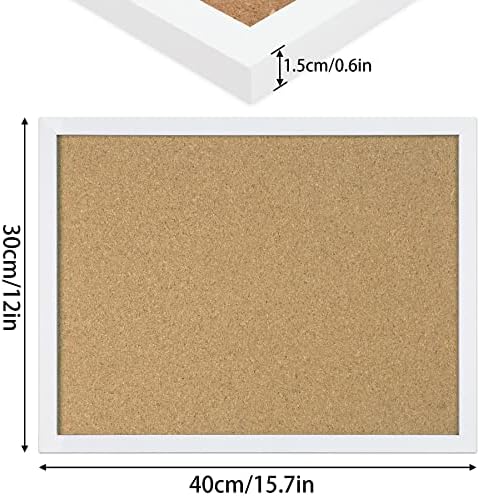 Огласна табла од плута од табла 15,7 x 12 инчи со правоаголник бела рамка виси игла за табла за домашни пораки или декорација на табла за визија