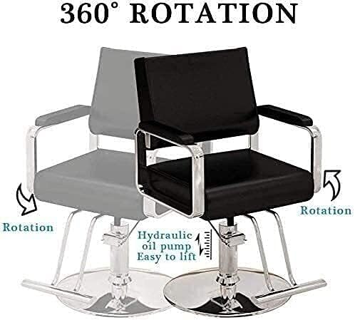 Салон стол хидрауличен стол за бизнис или дом, бербер стол удобен салон стол салон стол за стилизирање на стол хидраулична вртење