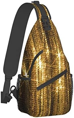 Aseello златен секвент искра торба крст ранец за жени мажи за пешачење торба за пешачење за кампување велосипедизам дневен пакет, на отворено