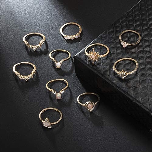 2023 Ново парче прстен накит дијамантски темперамент постави жени испуштаат модни протеини 10 прстени прстени за ќерка за ќерка