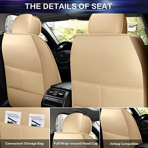 Vitalnos Car Seats опфаќа целосен сет 5 парчиња, кожни заштитници за автоматско седиште, универзално вклопување за повеќето автомобили седани SUV пик-ап камион