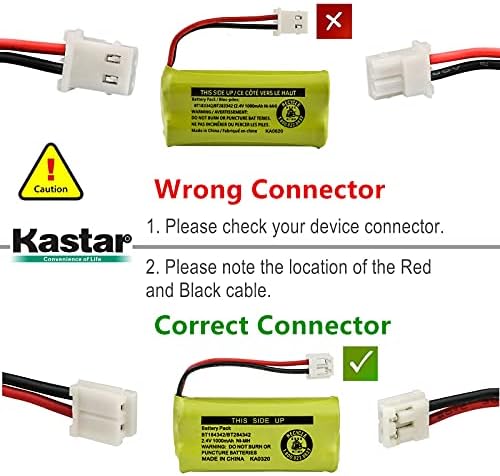 Замена на пакувањето со пакувања со батерии Kastar 6-пакет за AT & T BT8001 / BT8000 / BT8300 / BT184342 / BT284342 / AT3211-2 / 89-1335-00