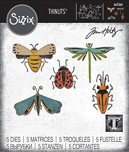 Sizzix Thinlits Die Set 5pk Фанки инсекти од Тим Холц, 665364, разнобојно