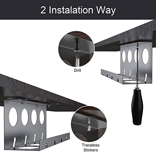 Управување со кабел под биро 2 пакет под биро за управување со кабел Теј Супер Цврст метален кабел за кабел за кабел за жици/лента за