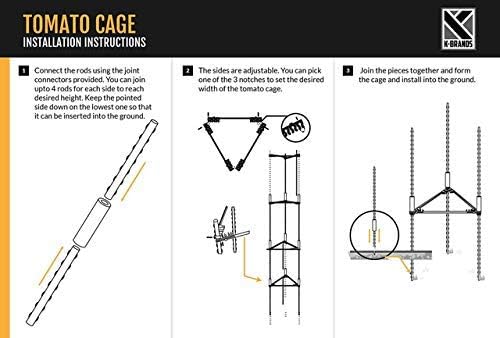 K -Brands Cage Cage Cage - Домати за растителни влогови за поддршка на кафези за градина и садови