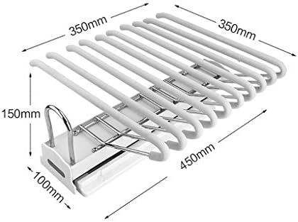 Извлечете ја решетката за панталони, железничката за закачалка за закачалка, 10 пара закачалки за панталони за гардероба