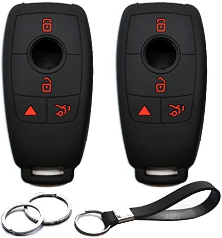 2PCS компатибилен со Mercedes-Benz Silicone FOB клучен клуч за заштита на куќиштето за далечински управувач за далечински управувач за