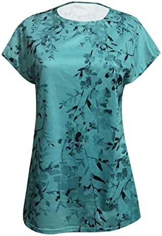 Маичка со капаче за капаци на капаче за лебаво лабава резервоар 2023 фустани каузална тунична кошула О-врата трендовски блуза цветни