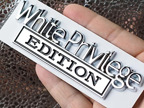 2 пакувања метални бели привилегии изданија Амблем автомобил 3D Fender Bagge Decal замена за универзални возила, автомобили, камион, SUV 2 парчиња